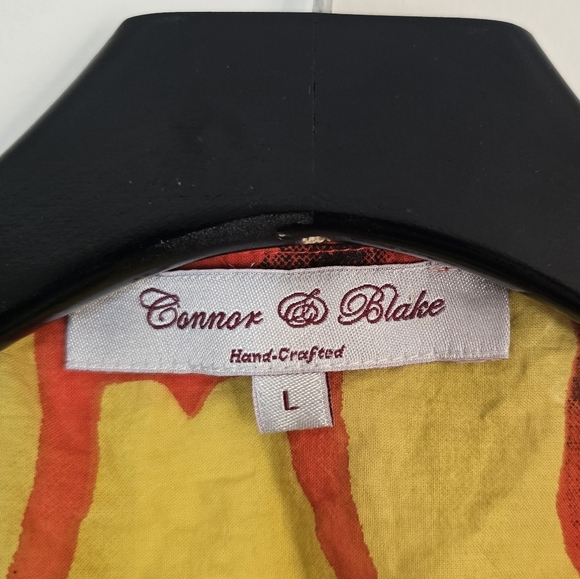 Connor & Blake 100% Cotton Back Cutout Maxi Dress  Red Yellow Large - Picture 8 of 10